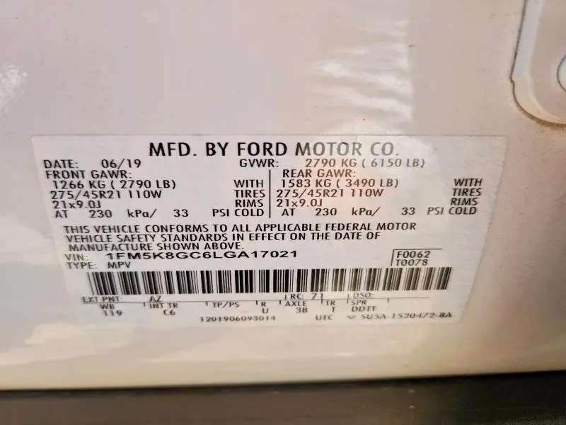 2020 FORD EXPLORER ST  