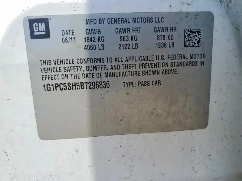2011 CHEVROLET CRUZE LS  