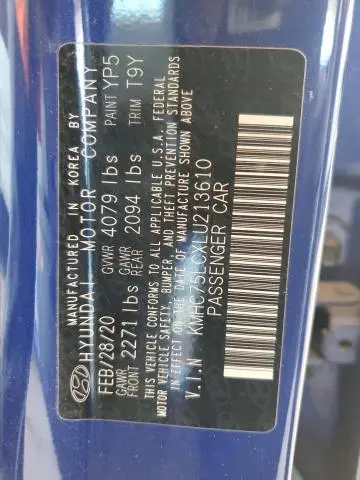 2020 HYUNDAI IONIQ SE  