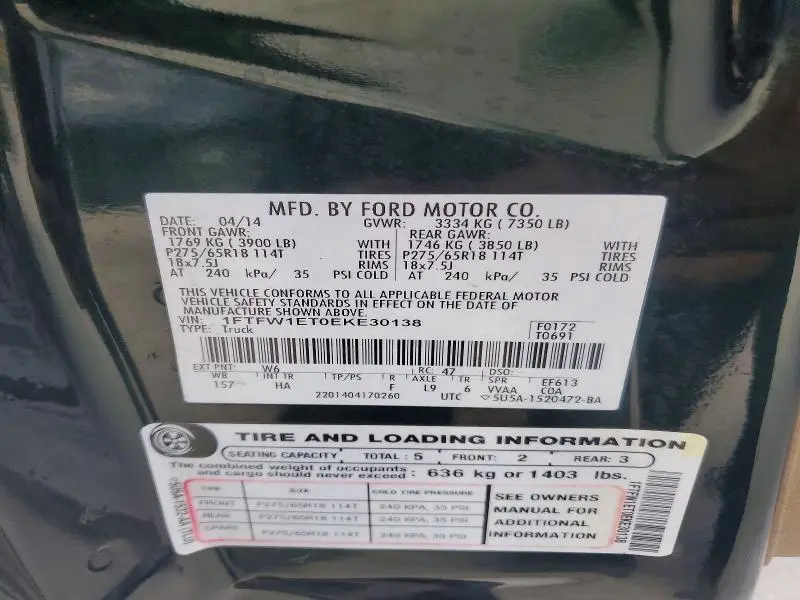 2014 FORD F150 SUPERCREW  