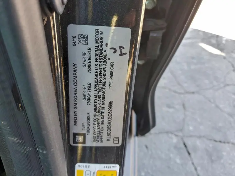 2016 CHEVROLET SPARK 1LT  