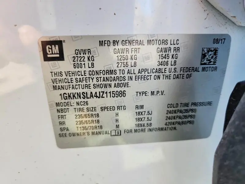 2018 GMC ACADIA SLE  
