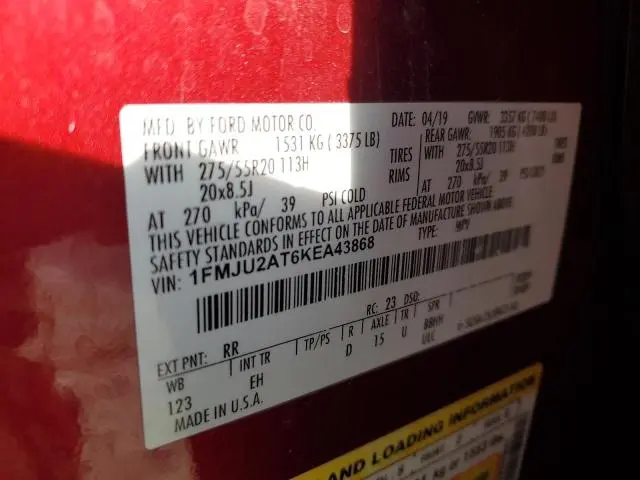 2019 FORD EXPEDITION LIMITED  