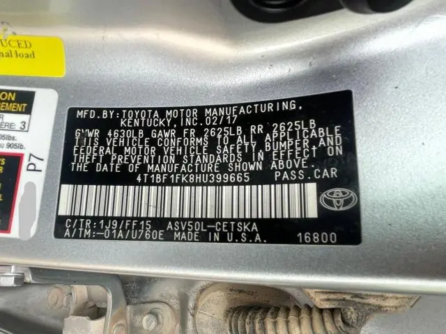 2017 TOYOTA CAMRY LE  