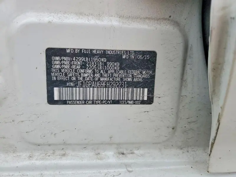 2015 SUBA IMPREZA SPORT  