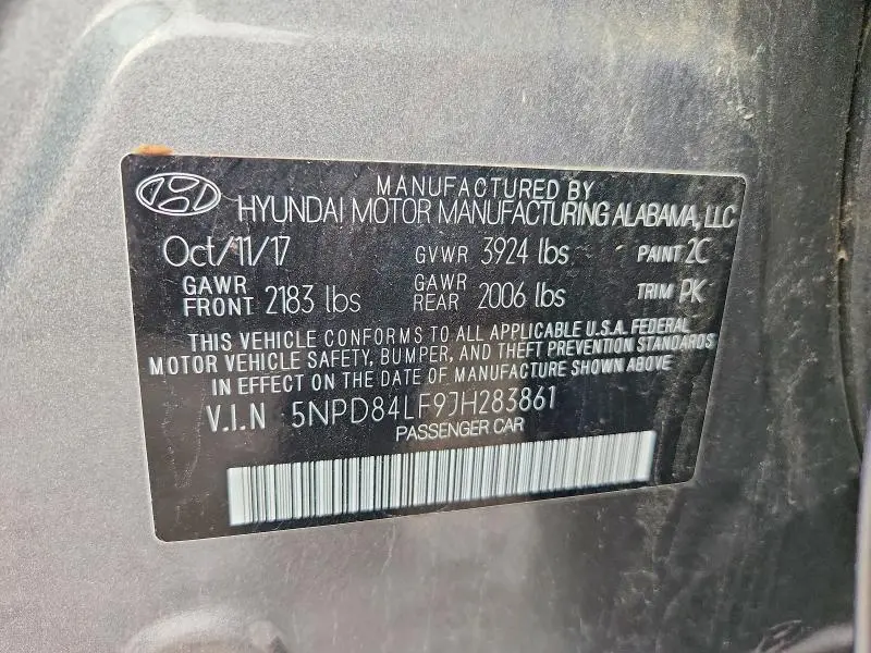 2018 HYUNDAI ELANTRA SEL  