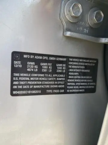 2011 BUICK REGAL CXL