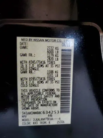 2011 NISSAN PATHFINDER S  