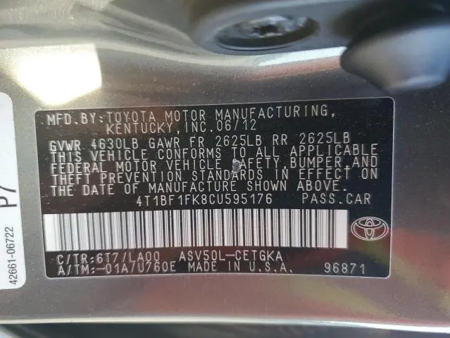 2012 TOYOTA CAMRY BASE  