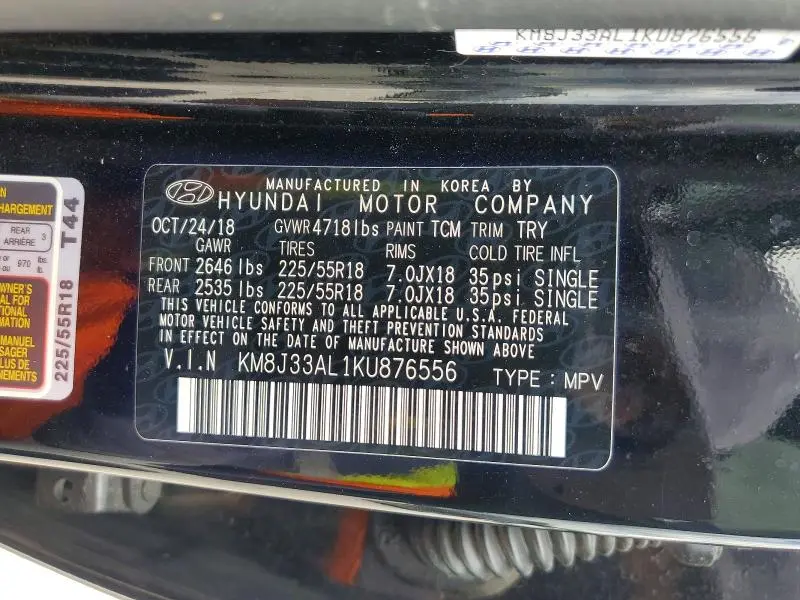 2019 HYUNDAI TUCSON SEL  