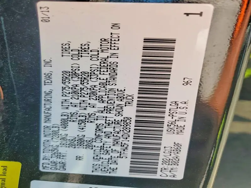 2013 TOYOTA TUNDRA PLATINUM  