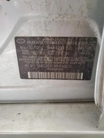 2011 HYUNDAI SONATA GLS