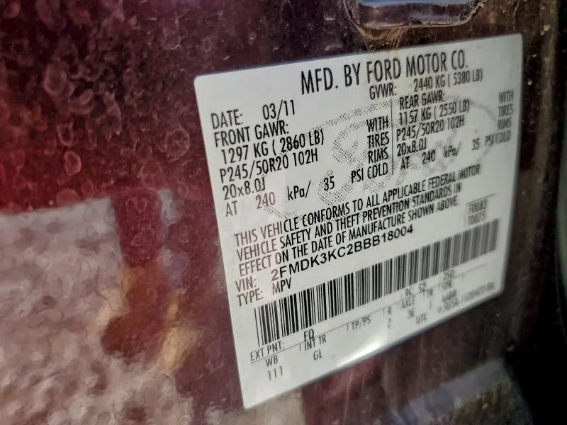 2011 FORD EDGE LIMITED  