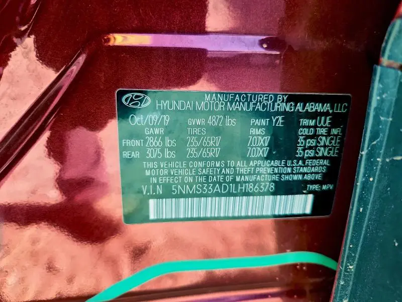 2020 HYUNDAI SANTA FE SEL  