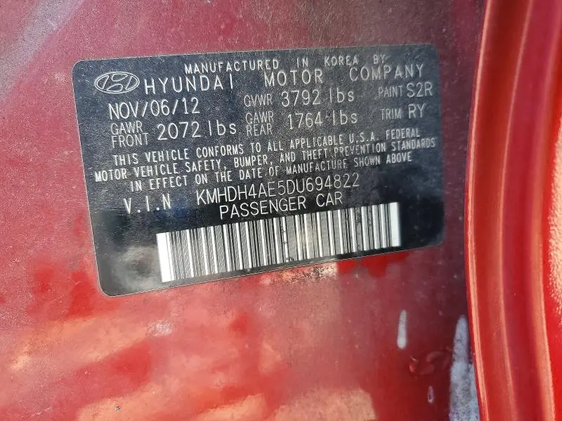 2013 HYUNDAI ELANTRA LIMITED  