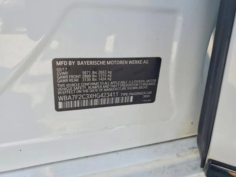 2017 BMW 750 XI  
