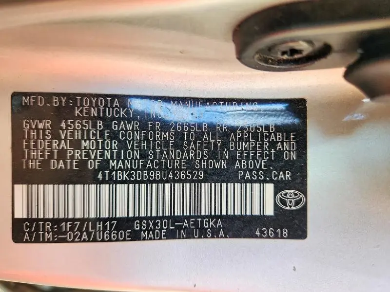 2011 TOYOTA AVALON BASE  
