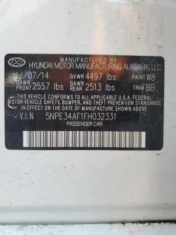 2015 HYUNDAI SONATA SPORT  