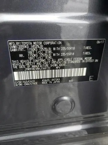 2017 TOYOTA RAV4 LIMITED  