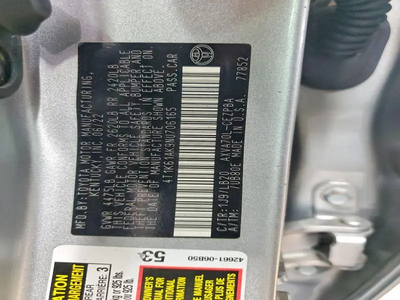 2022 TOYOTA CAMRY XSE  