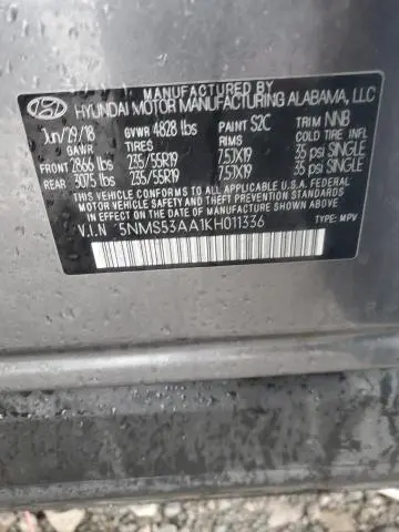 2019 HYUNDAI SANTA FE LIMITED  