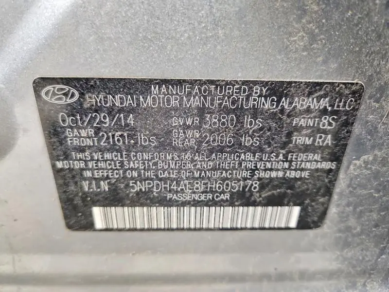 2015 HYUNDAI ELANTRA SE  