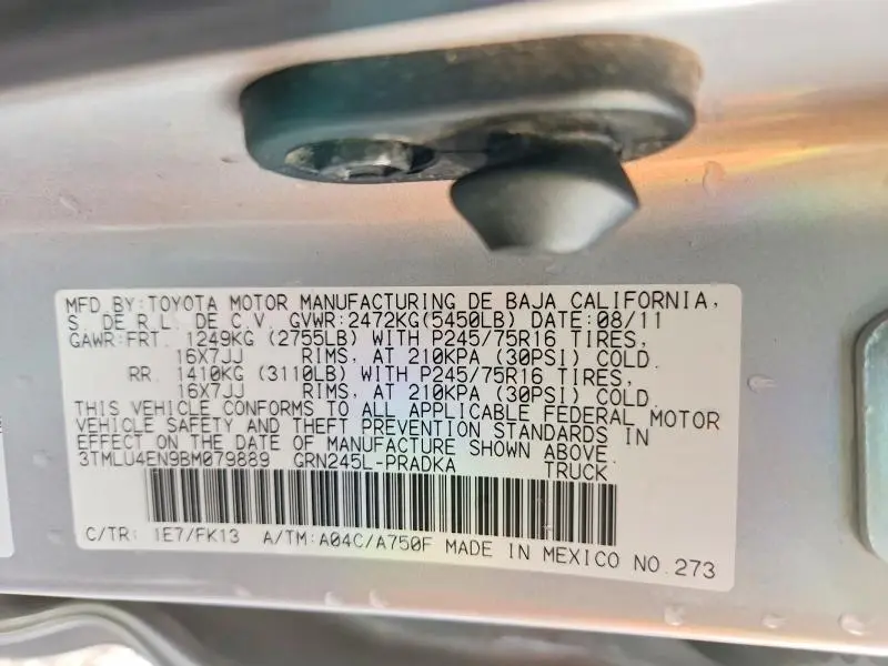2011 TOYOTA TACOMA DOUBLE CAB  