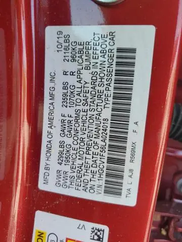 2020 HONDA ACCORD EXL  