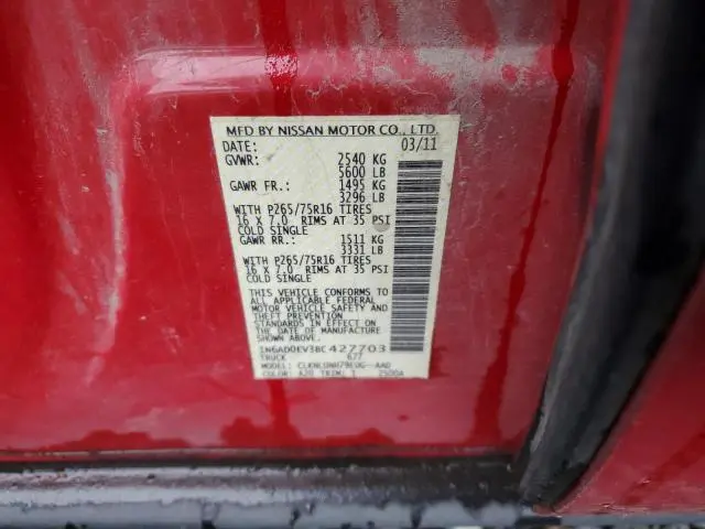 2011 NISSAN FRONTIER S  