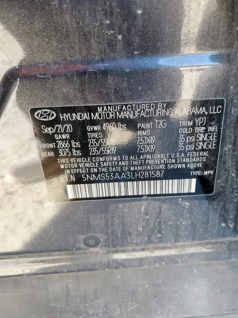 2020 HYUNDAI SANTA FE LIMITED  