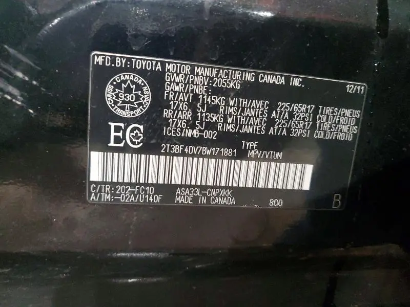 2011 TOYOTA RAV4 BASE  