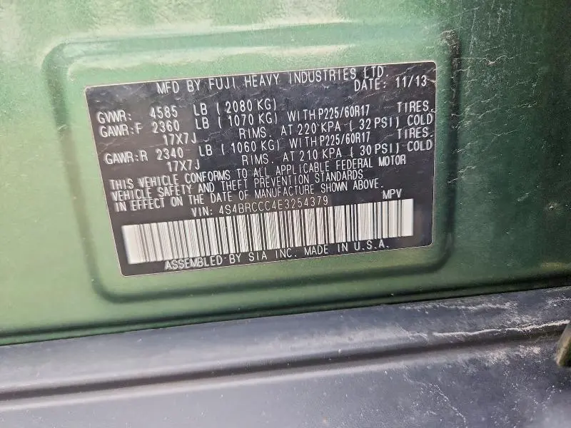 2014 SUBARU OUTBACK 2.5I PREMIUM  