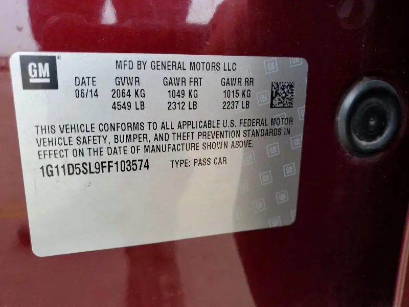 2015 CHEVROLET MALIBU 2LT  