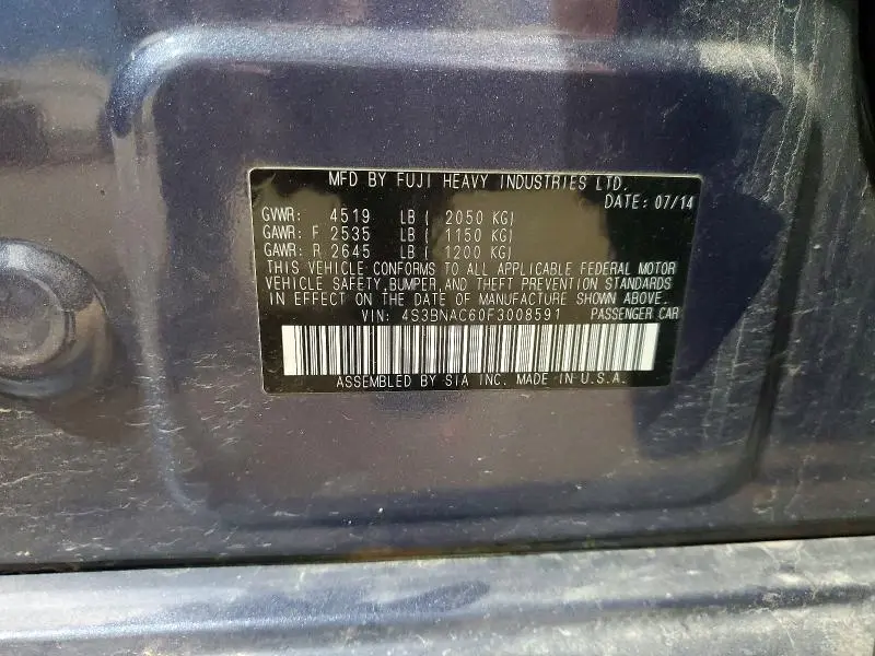 2015 SUBARU LEGACY 2.5I PREMIUM  