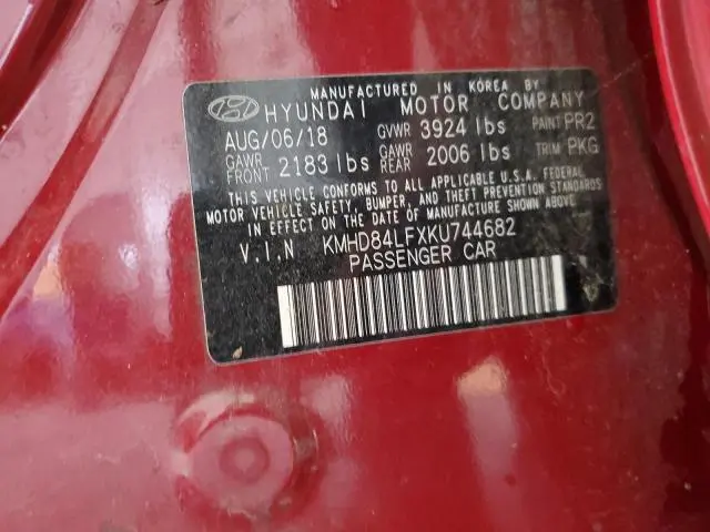 2019 HYUNDAI ELANTRA SEL  