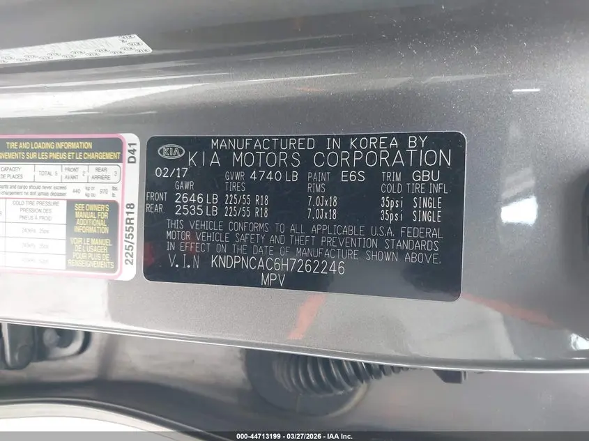 2017 KIA SPORTAGE EX