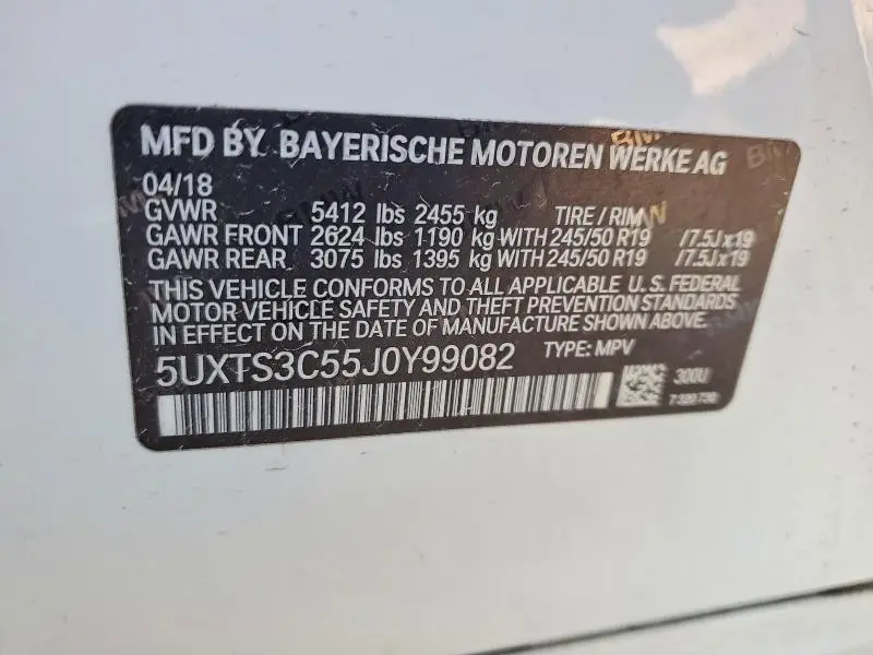 2018 BMW X3 XDRIVEM40I  