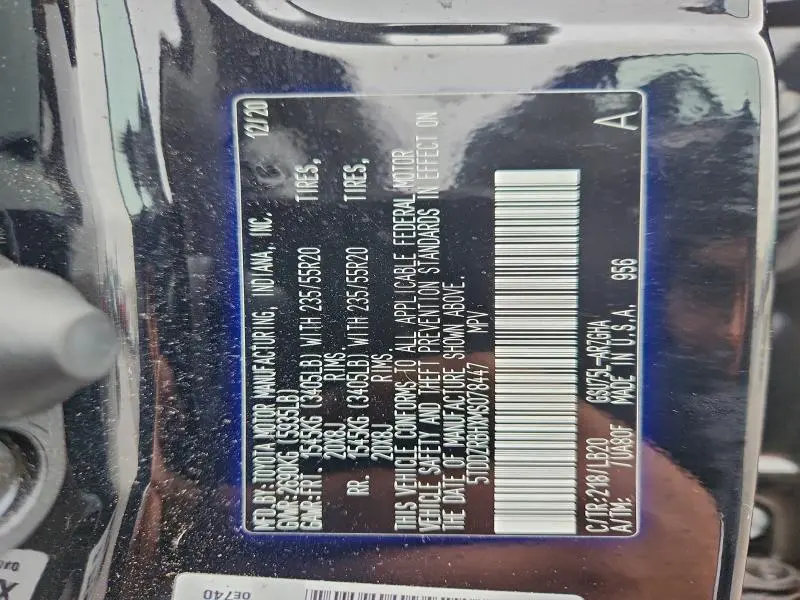 2021 TOYOTA HIGHLANDER LIMITED  