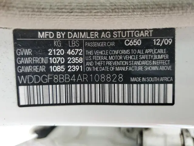 2010 MERCEDES-BENZ C 300 4MATIC  