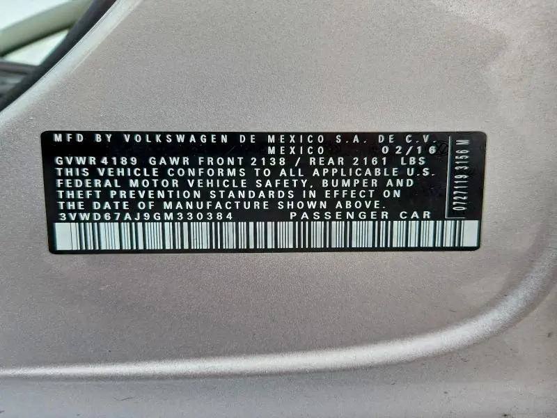 2016 VOLKSWAGEN JETTA SE  