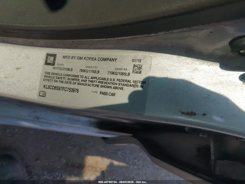 2015 CHEVROLET SPARK 1LT CVT