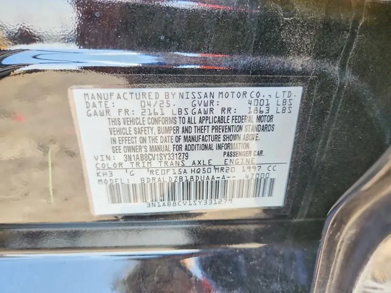 2025 NISSAN SENTRA SV  