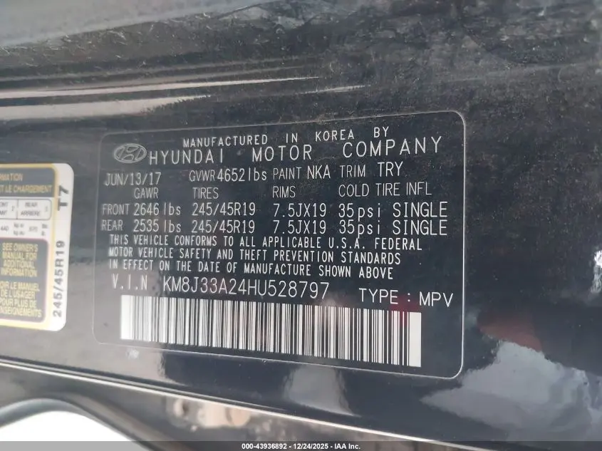 2017 HYUNDAI TUCSON NIGHT