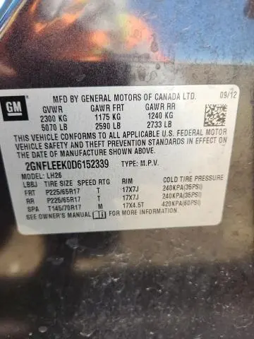 2013 CHEVROLET EQUINOX LT  