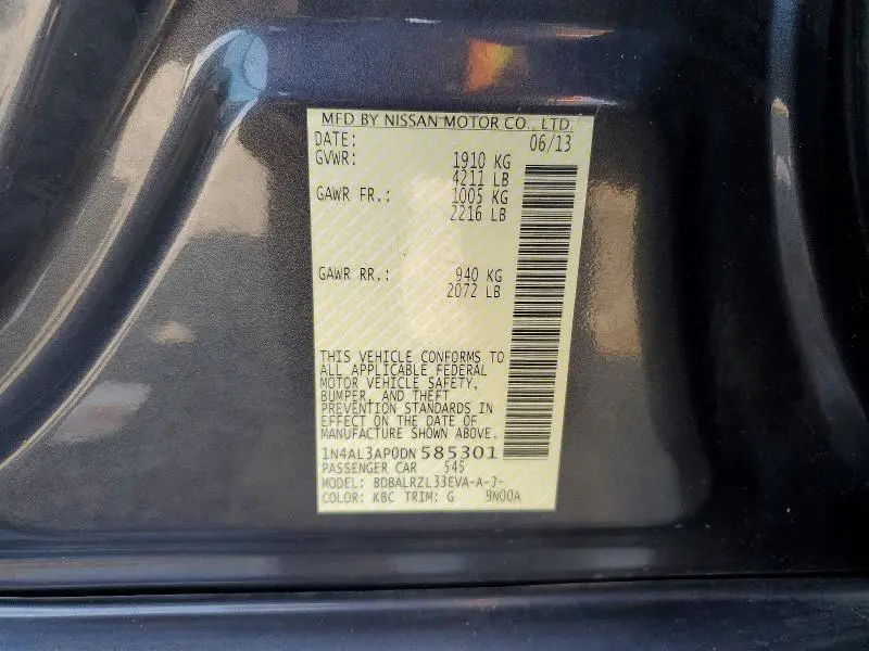 2013 NISSAN ALTIMA 2.5 S  