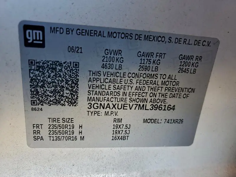 2021 CHEVROLET EQUINOX LT  