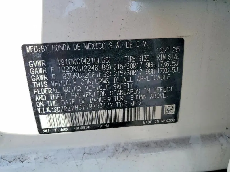 2026 HONDA HR-V LX  