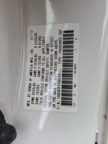 2013 HONDA ACCORD LX  