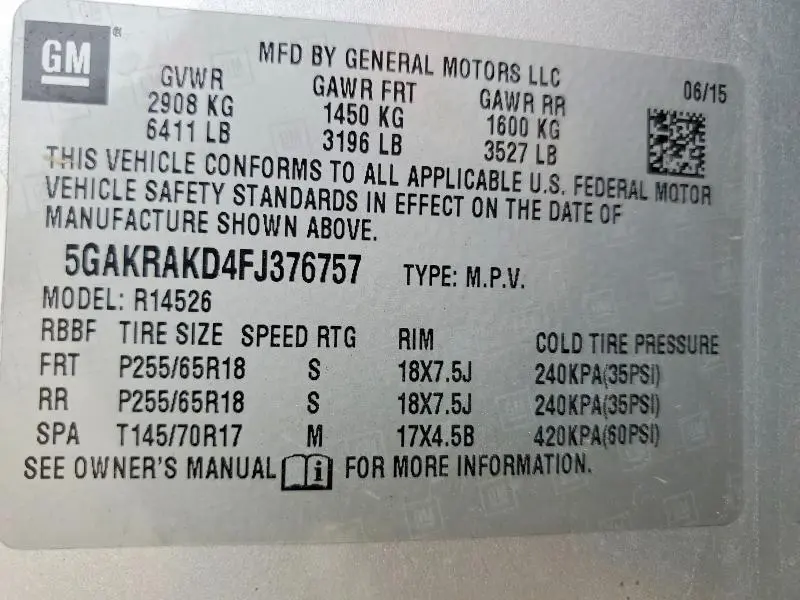 2015 BUICK ENCLAVE CX  