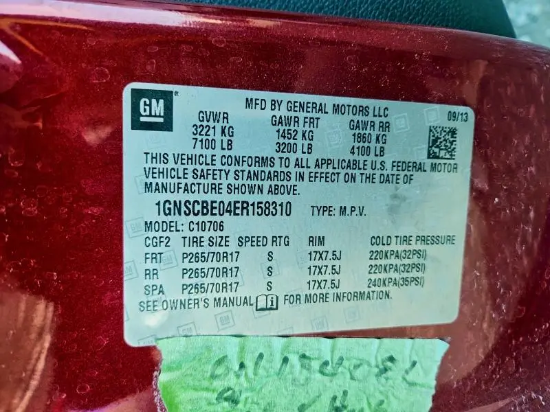 2014 CHEVROLET TAHOE C1500 LT  